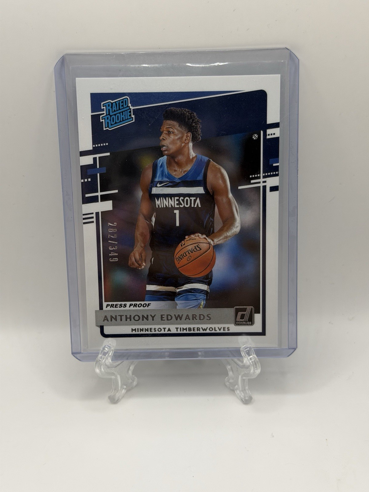 2020-21 Donruss Press Proof Silver #201 Anthony Edwards 58/349 RATED ROOKIE RC