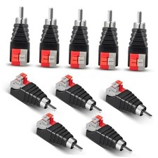 Speaker Wire Cable to Audio Male RCA Connector Adapter Jack Plug, RCA Male 10