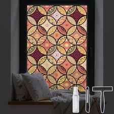 DKTIE Stained Glass Window Film with Installation Tools - Bohemian Style, Privac
