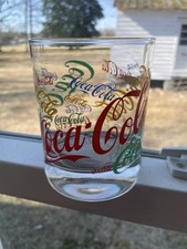 VINTAGE 1987 12oz Multi-colored Coca Cola “whiskey” Glass Made Indiana Glass Co.