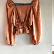 busem Damen Bluse Beige Gr. L bauchfrei Langa...