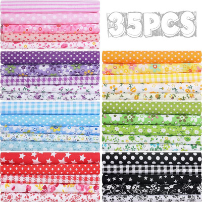 35 Pcs 100% Cotton Fabric Quilting Patchwork Fabric Fat Quarter for Sewing Quilt