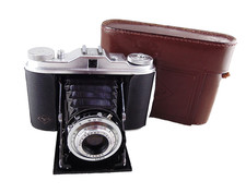 Agfa Isolette I Folding Camera w/ Case  Spool TESTED Please READ