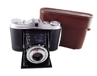 Agfa Isolette I Folding Camera w/ Case & Spool TESTED Please READ