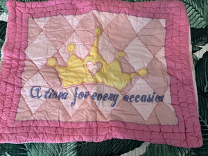 BRAND NEW DISNEY PRINCESS QUILT STANDARD SHAM and CROWN PILLOW