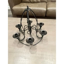 Farmhouse Style 6 Arm Candle Chandelier Foyer Ceiling Light Black