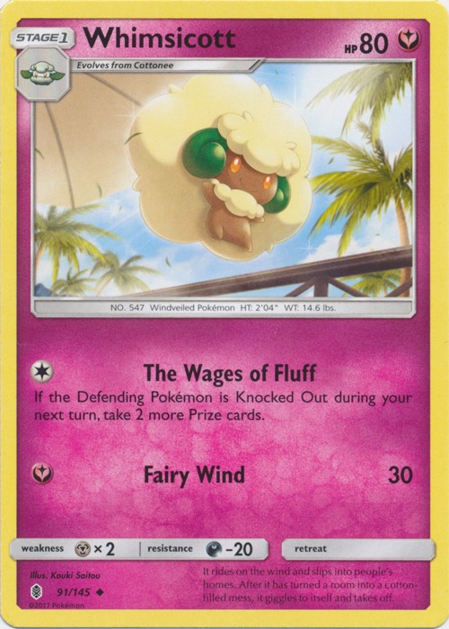 Whimsicott - 91/145 - Uncommon - Lightly Played