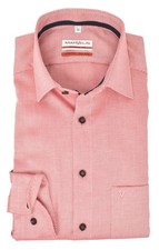 Marvelis Mens Business Shirt Modern Fit Kent Collared Long Sleeve Textured Red