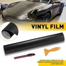 1PCS Car Vinyl Sticker Matte Black 30cm x 1.5m Bubble Free Wrap w/ Scraper&Knife