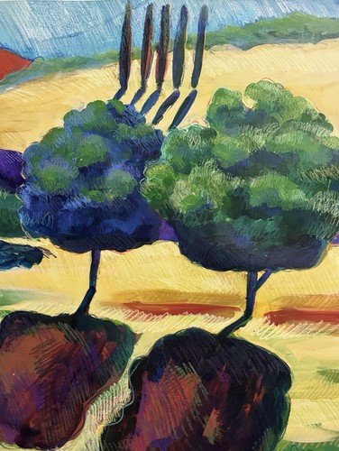 „Zypern Gärten“ Original Ölgemälde Landschaft signiert Künstlerin Diane F Barbee - Bild 5 von 9