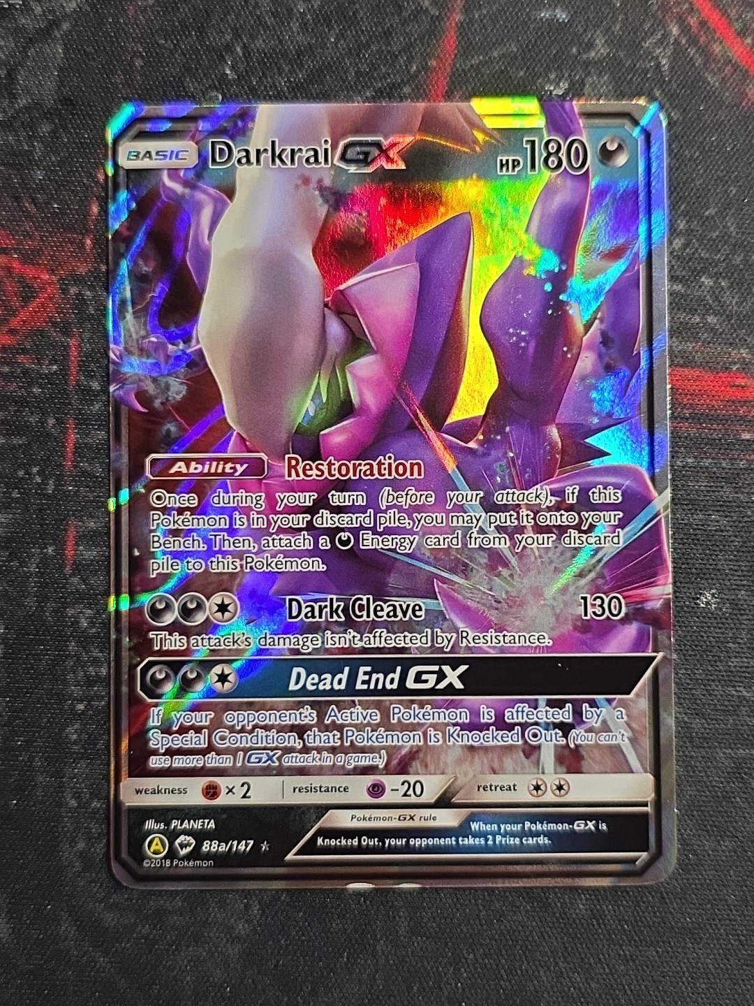 Darkrai GX 88A/145 Burning Shadows Ultra Rare Holo Promo Pokemon Card NM
