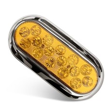 6 inch Oval Truck Side Marker Light 16 LED Trailer Lights Stop Brake Turn Amber