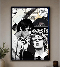 Oasis Framed Black & White Poster Print Wall Art Reproduction A4