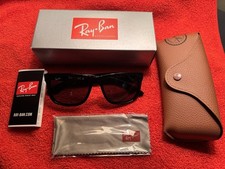 100 Authentic Ray-Ban Justin Sunglasses Polished Black Dark Green RB4165 54-16