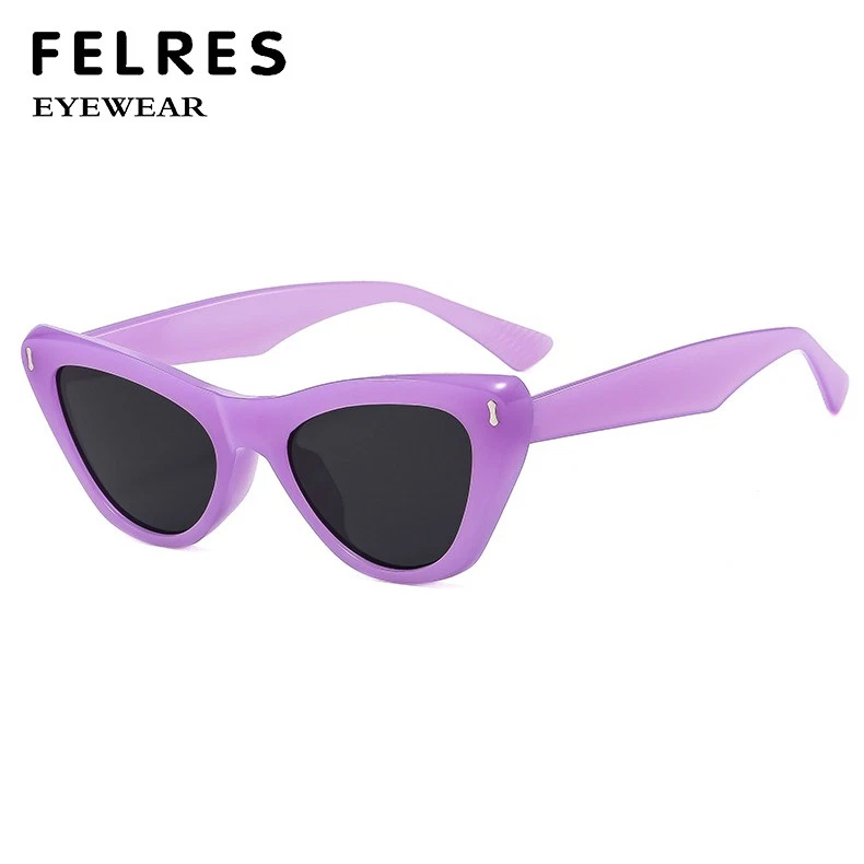 Gafas de sol de tono simple ojo de gato hombres mujeres moda viajes al aire libre gafas lo último Foto 2 de 4