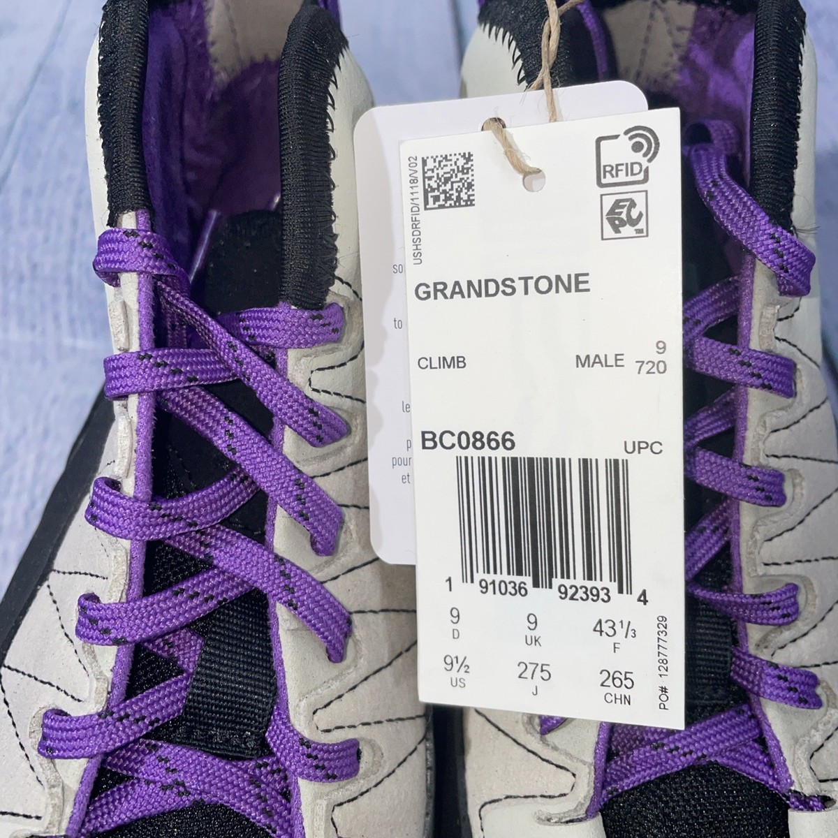 Adidas 5.10 Five Ten Grandstone Climbing Shoes Mens Sz 9 Black Purple BC0866 New Men main image 2