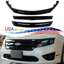 3x Gloss Black Front Upper Grille Molding Trim For 2010-2012 Ford Fusion Se Sel 3x Gloss Black Front Upper Grille Molding Trim For 2010-2012 Ford Fusion Se Sel