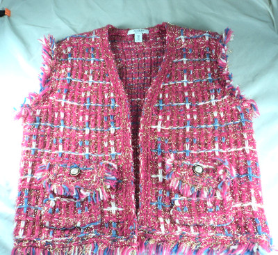 Anna & Ava Pink wilth Silver Threads Tweed Vest Size OS