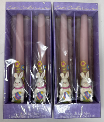 NEW Sealed VTG 10'' Tapered Candles Easter Bunny Rabbit American Greetings 2 Sets