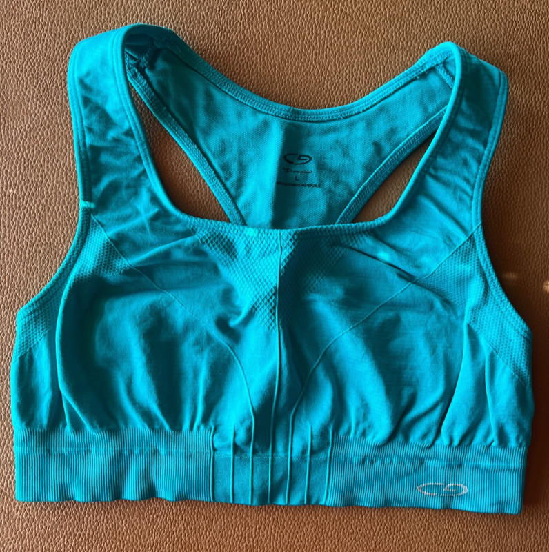 Champion Teal Soft Wireless Racerback Sports Bra Size Large