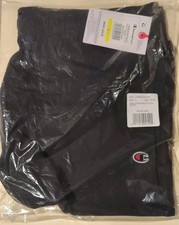 LG 9" BLACK Champion Mens Authentic Cotton Jersey Shorts Pockets SF58 NEW w/TAG