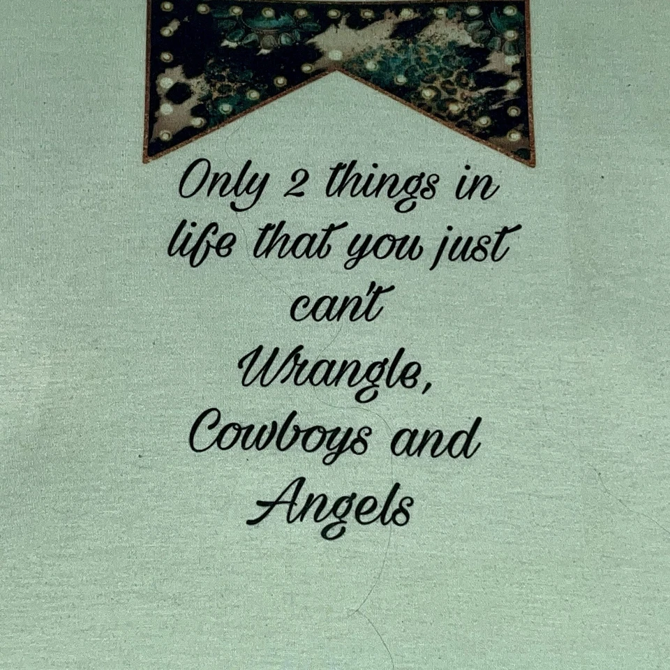 Camiseta para mujer Truhearts verde menta delgada más 2X Cant Wrangle vaqueros y ángeles Foto 4 de 4