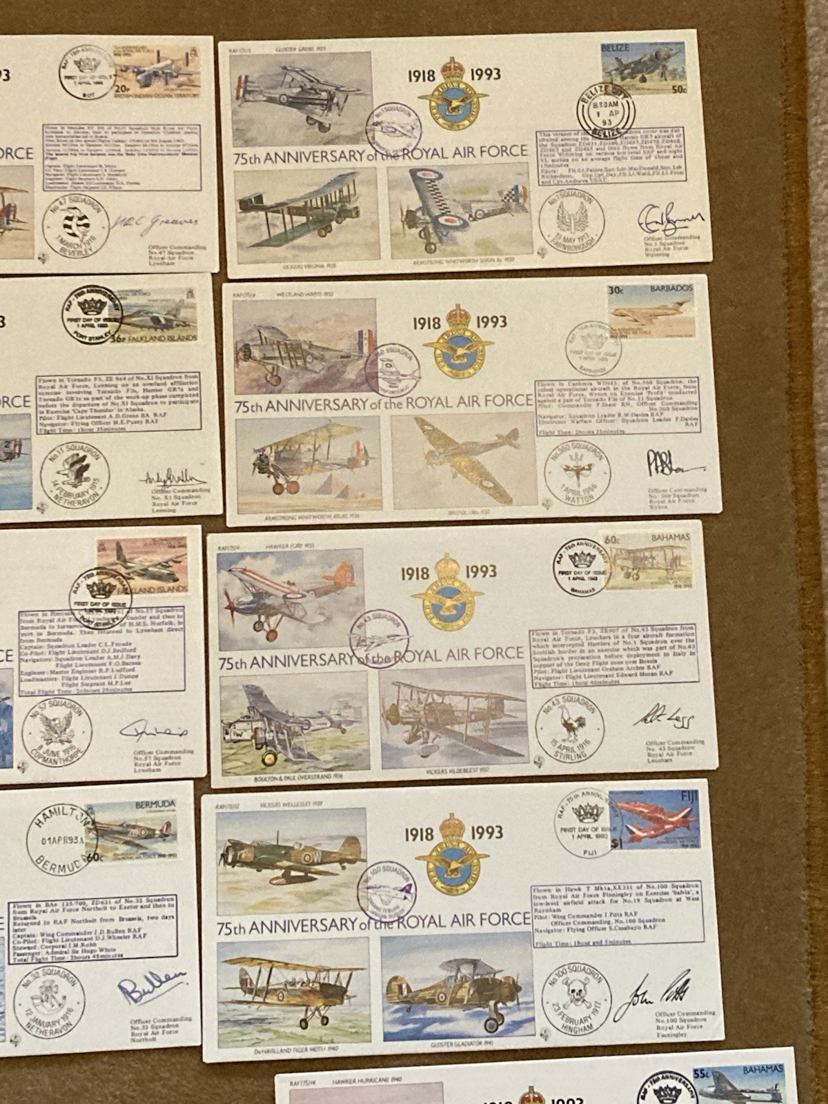 Album of 30 RAF Covers (Full Set) - 75th Anniversary of The RAF - All CO Signed