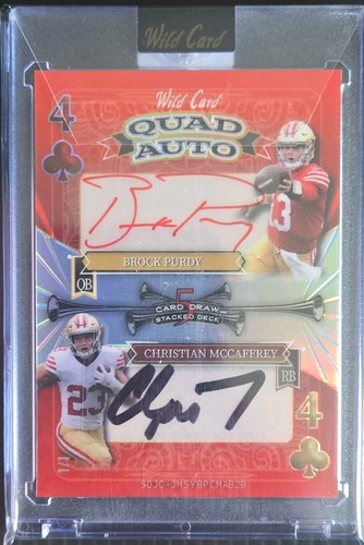 TRUE 1/1 QUAD AUTO PURDY, Montana, Young, McCaffrey Black tie wildcard.