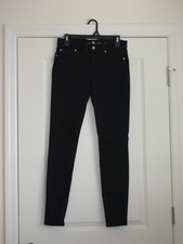 7 For All Mankind Women's The Skinny Black Denim Jeans Size 28 28x29 