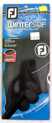 FootJoy WINTERSOF Prior Generation Men's Pair Golf Gloves NEW Black