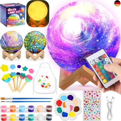 Pourbibi Mondlampe Space Kit Bastelset Kinder ab 6 7 8 9 10 11 12 Jahre, DIY