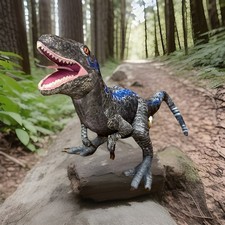 Jurassic World Universal Studios Velociraptor Blue Raptor Plush Posable Tail