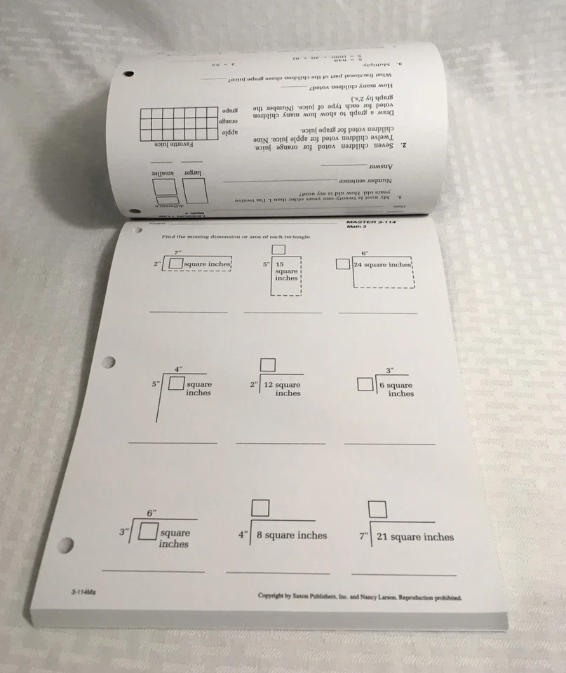 SAXON MATH 3 / STUDENT WORKBOOK PART 2 (TWO) / NEW - Image 3 of 3