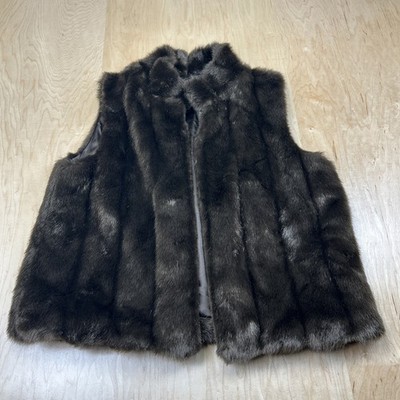 Valerie Stevens Faux Fur Vest Womens Medium Dark Brown  display picture 2
