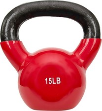 3 Piece Vinyl Coated Kettlebell Set 5 10 15 Pounds for Swings Squats Deadlifts