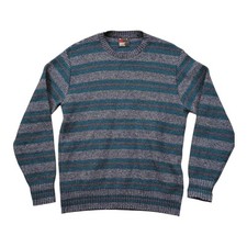 VTG Robert Bruce Men's Sweater Wool Blend Large Striped Made in USA Knit 90s Y2K