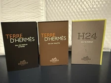 HERMES Lot of 3 H24 HERBES. Terre D'Hermes, Intense EDP Perfume 2 ml Sample