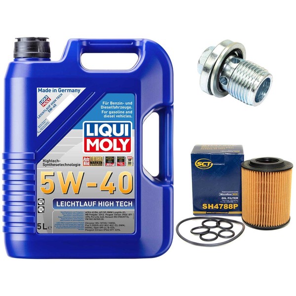 MotoröL Filter Set 5W-40 5 Liter + ÖLablassschraube FüR Opel Astra J 2.0 Cdti-image
