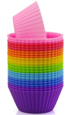 24 PCS Silicone Cupcake Liners Reusable Baking Cups Nonstick Muffin Molds