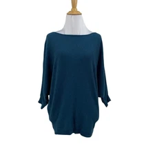 Splendid Top Womens XS Extra Small Teal Cashmere Blend Dolman Sleeve Pullover