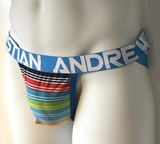 Andrew Christian Avalon Stripe Jockstrap. X-L...