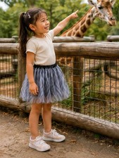 Zebra Tutu Skirt for Girls 3-Layer Tulle Ballet, Dance, and Dress-Up Costume S