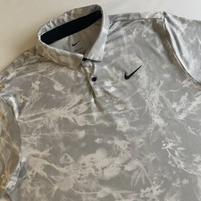 Nike Golf Dri-Fit Floral Polo Mens L Performance Shirt
