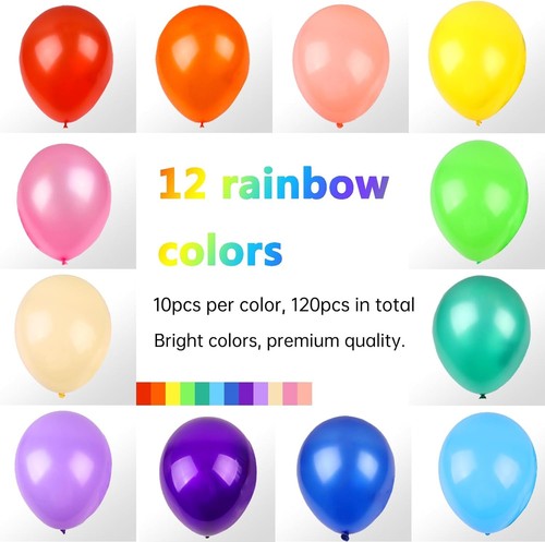 Rubfac 120 Luftballons verschiedene Farben 12 12 Zoll (120er Pack), mehrfarbig - Bild 2 von 7