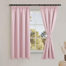 Curtains opaque curtains curling ribbon set of 2 h160xW140 cm, blackout vo...