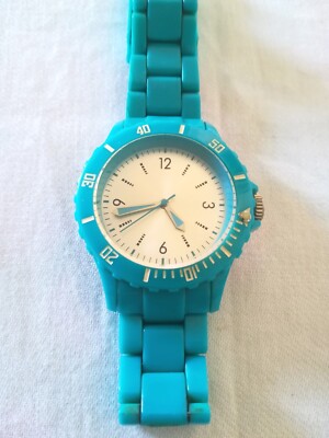 AVON Armbanduhr Unisex Erwachsene Quarzwerk leicht hellblau Kunststoff