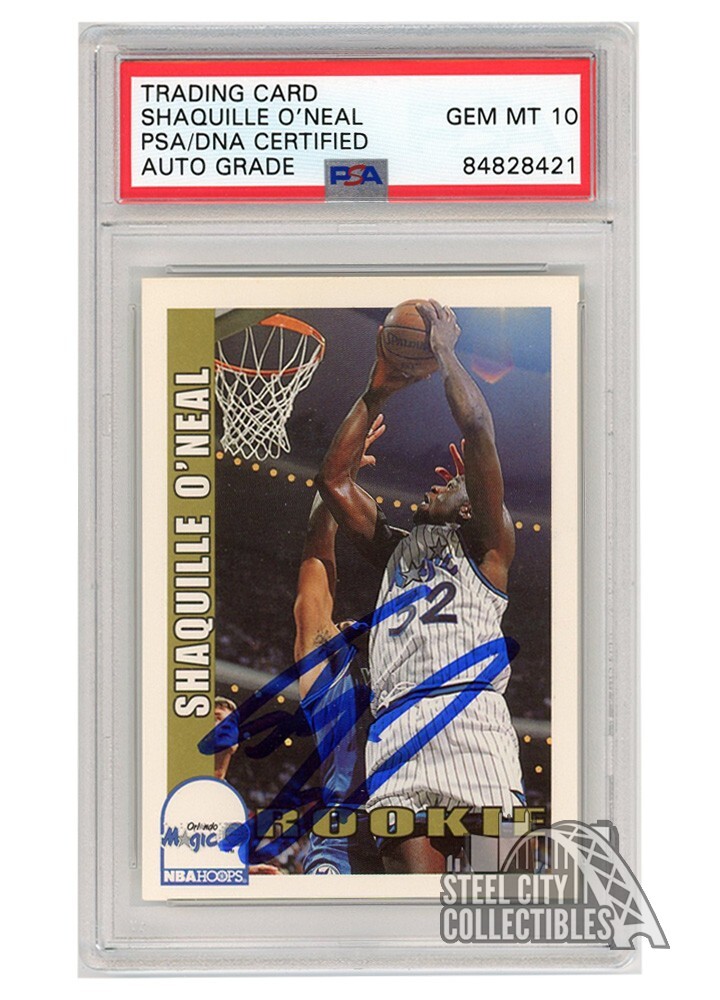 Shaquille O'Neal 1992-93 Hoops Autograph Rookie Card #442 PSA/DNA 10