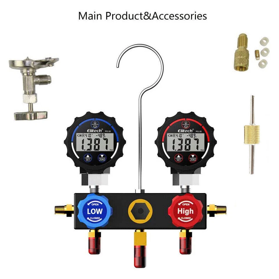 Elitech HVAC Tools Leak Detector/Refrigerant Scale/Vacuum Pump/Pressure Gauges - Image 3 of 4