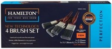 4pce Hamilton Perfection Clean Edge Paint Brush Set 1 x 1", 1.5" & 2 x 2"