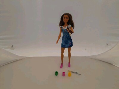Barbie Puppe Art Studio Künstler Set mit Pinseln & Farbtöpfen